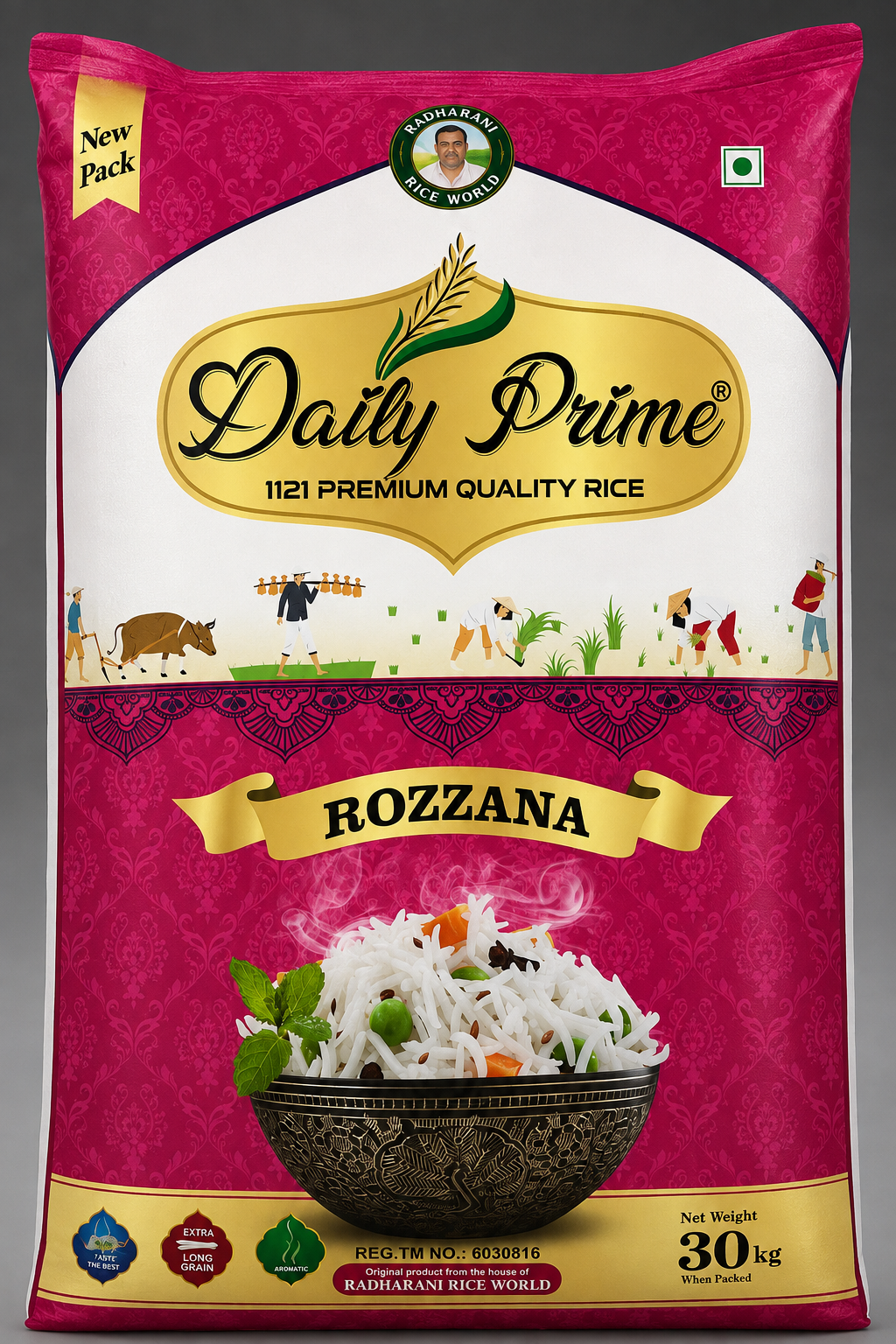 Daily Prime (Super Mogora) No:8 Basmati Rice Weight 30kg 